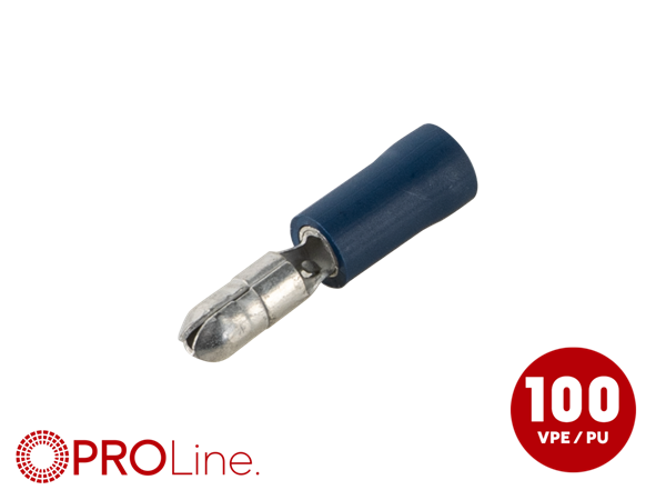 RUNDSTIK 4 MM HAN BLÅ 1,5-2,5mm² 100 STK