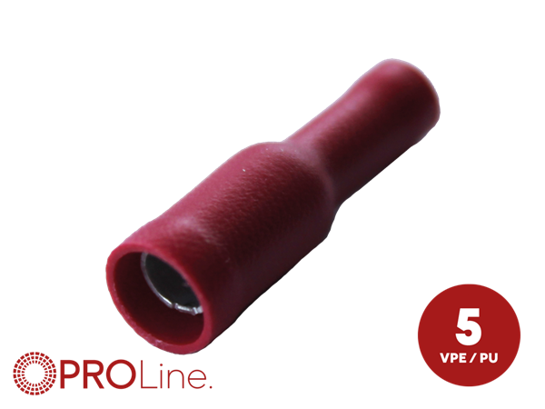 RUNDSTIK 4MM HUN RØD 0,5-1,5mm² 5 STK I BLISTER