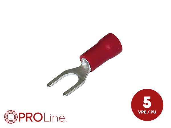 GAFFELSKO 5MM RØD 0,5-1,5MM² 5 STK I BLISTER