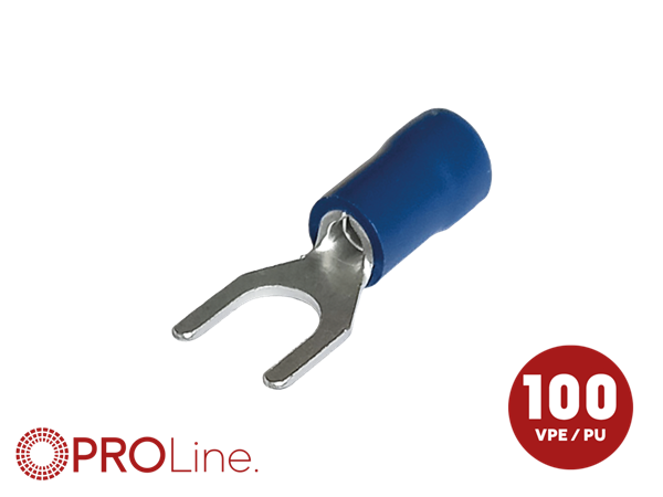 GAFFELSKO 5MM BLÅ 1,5-2,5MM² 100 STK