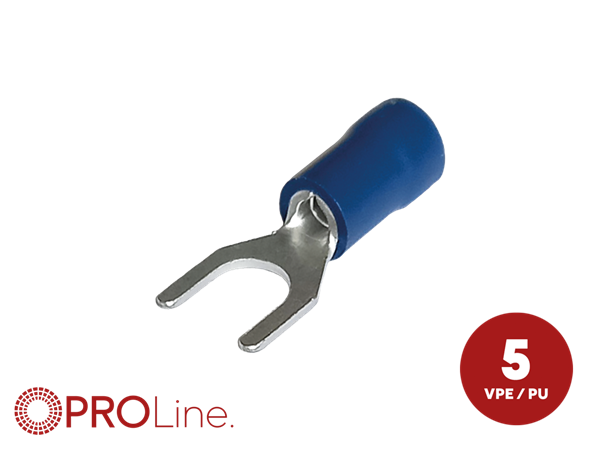 GAFFELSKO 5MM BLÅ 1,5-2,5MM² 5 STK I BLISTER