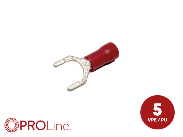 GAFFELSKO 6,5MM RØD 0,5-1,5MM² 5 STK I BLISTER