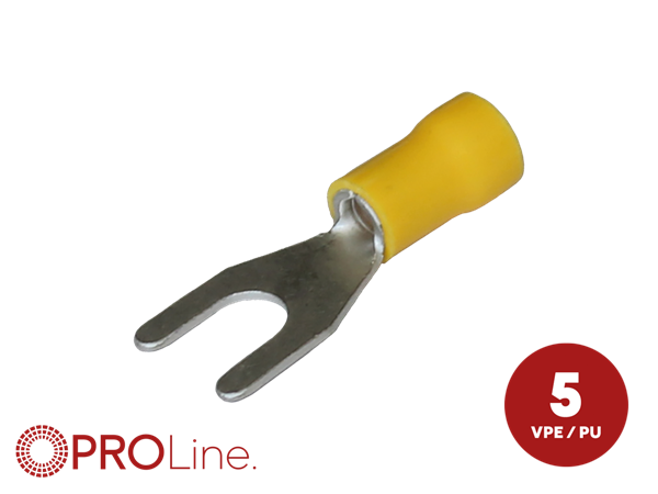 GAFFELSKO 6,5MM GUL 4,0-6,0MM² 5 STK I BLISTER