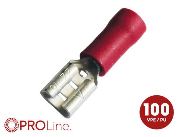 KABELSKO 4,8MM RØD HUN 0,5-1,5MM² 100 STK