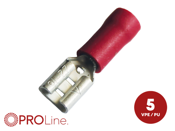 KABELSKO 4,8MM RØD HUN 0,5-1,5MM² 5 STK I BLISTER
