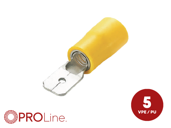 KABELSKO 6,3MM GUL HAN 4,0-6,0MM² 5 STK I BLISTER