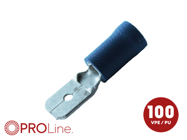 KABELSKO 6,3MM BLÅ HAN 1,5-2,5MM² 100 STK