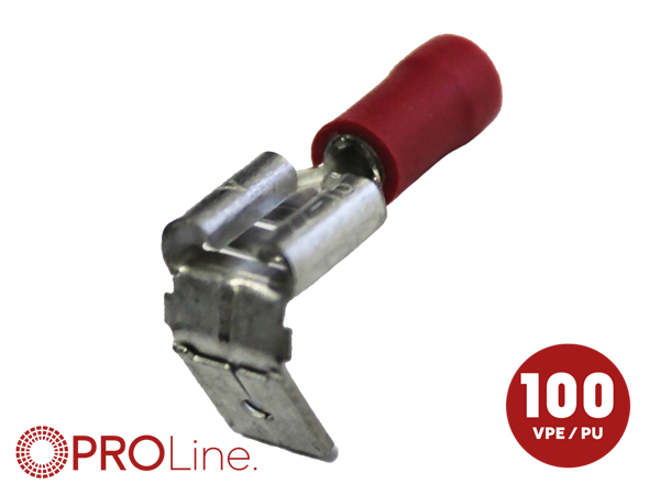 KABELSKO 6,3MM RØD HUN/HAN 0,5-1,5MM² 100 STK