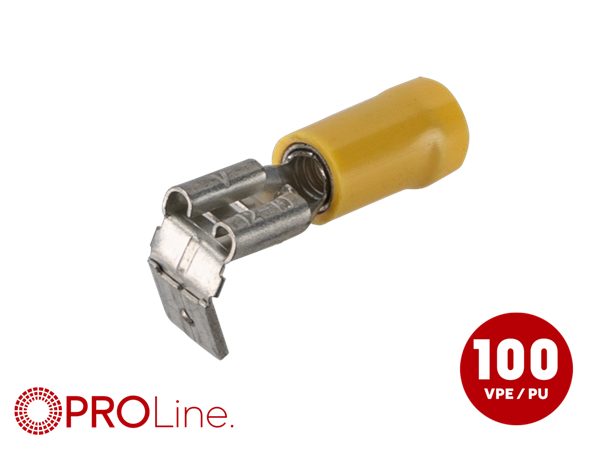 KABELSKO 6,3MM GUL HUN/HAN 4,0-6,0MM² 100 STK