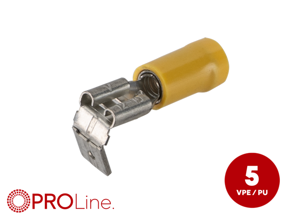 KABELSKO 6,3MM GUL HUN/HAN 4,0-6,0MM² 5 STK I BLISTER