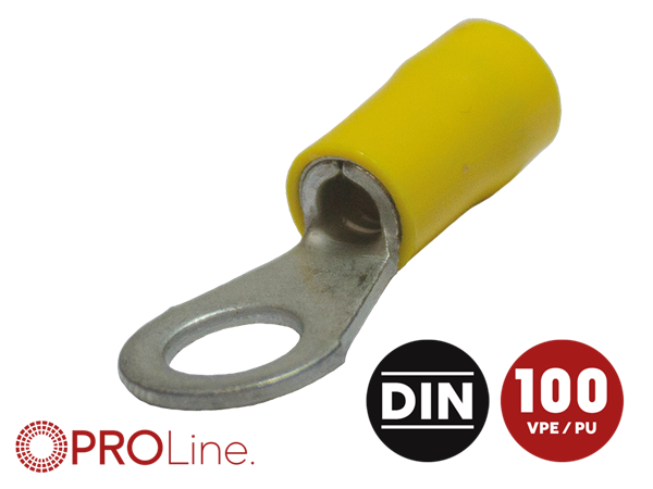 RINGKABELSKO 6,5MM GUL 4,0-6,0MM² 100 STK