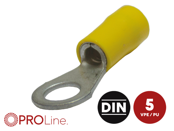 RINGKABELSKO 6,5MM GUL 4,0-6,0MM² 5 STK I BLISTER