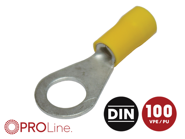 RINGKABELSKO 8MM GUL 4,0-6,0MM² 100 STK