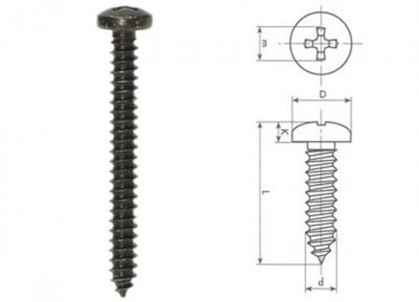 STJERNE SKRUE 4,2 x 38MM SORT 80 stk